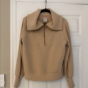 Varley Vine - Beige Quarter-Zip Sweatshirt